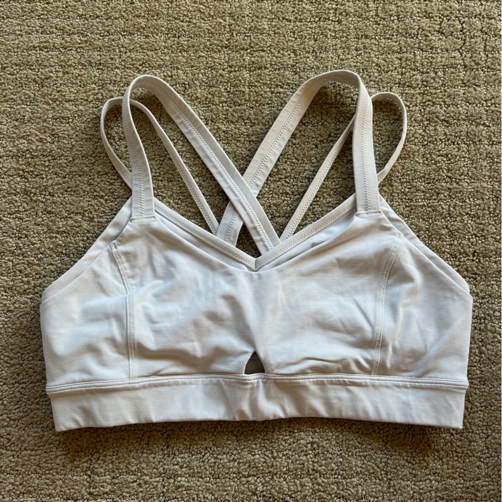 Lululemon size 10 medium support double strap sports bra white